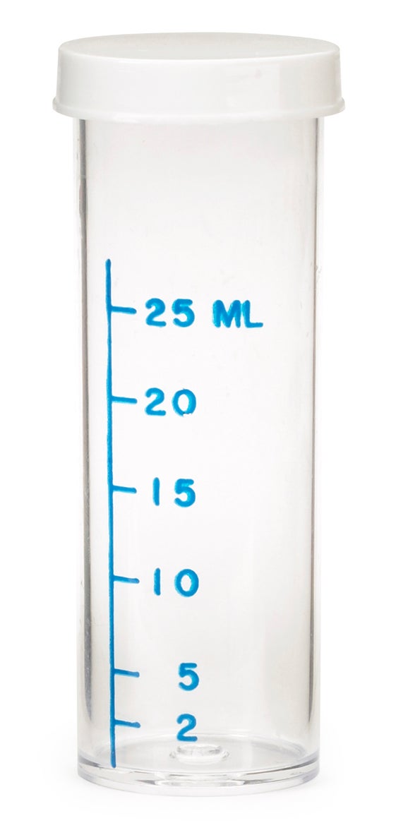 Fläschchen mit Markierungen bei 2, 5, 10, 15, 20, 25 mL