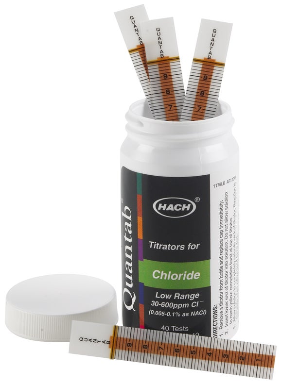 Quantab Chlorid-Teststreifen, niedriger Messereich, 30-600 mg/L, 40 Stk
