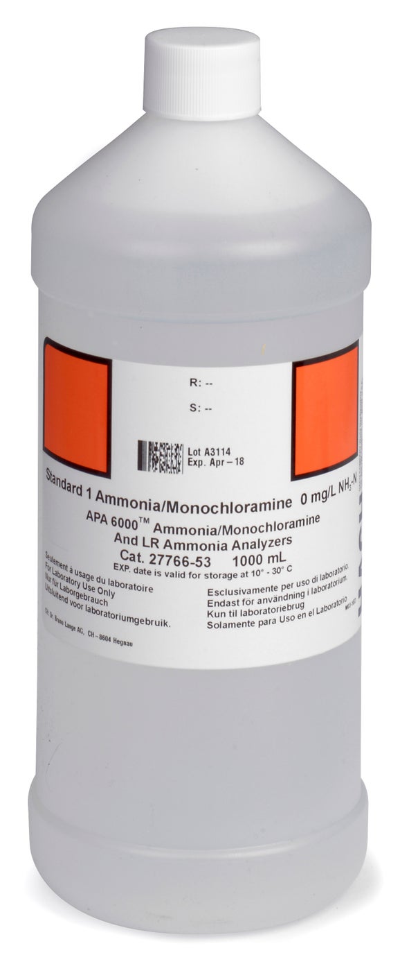APA6000 Ammonium/Monochloramin, Standard 1, 0 mg/L, NH₃, 1 L