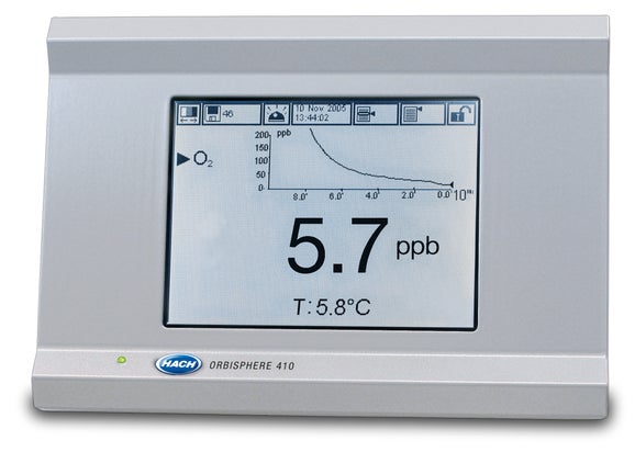 Orbisphere 410C Controller für Ozon-Sonde, Panelmontage, 10-30 VDC, 0/4-20 mA