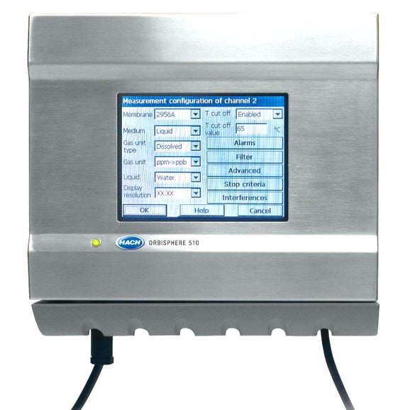 Hach Orbisphere Controller 510, O₂ (EC) & CO₂ (TC), Wandmontage, 90-240 VAC, externer Druck