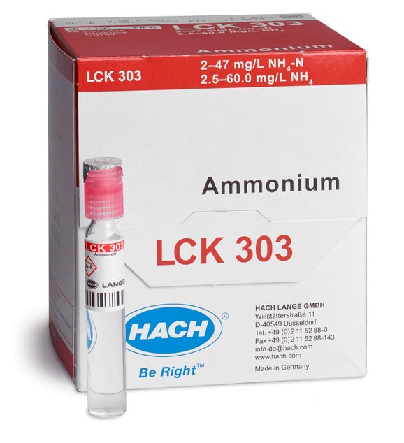 Ammonium Küvetten-Test 2,0-47,0 mg/L NH₄-N, 25 Bestimmungen, Hach  Deutschland – Übersicht